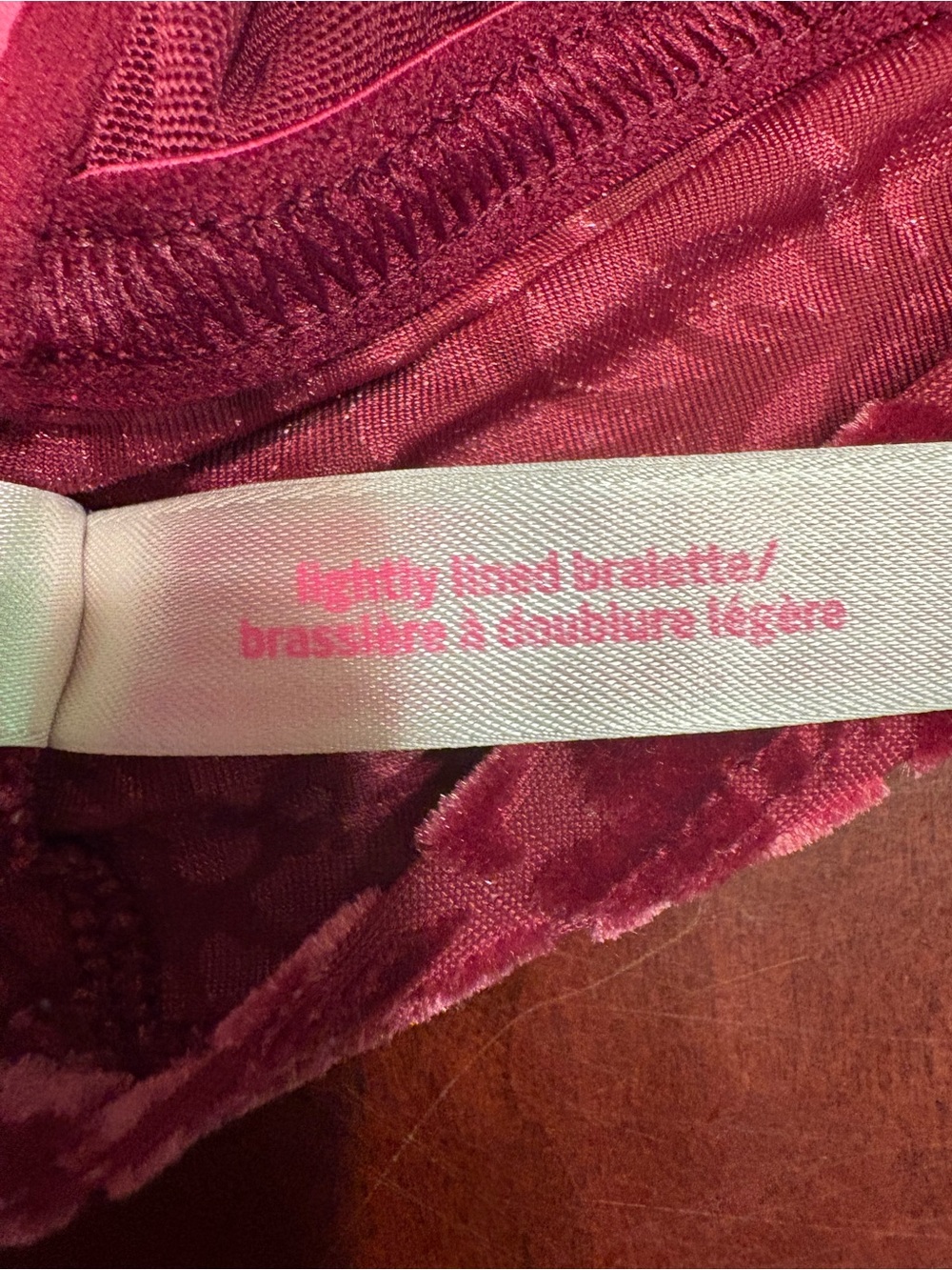 PINK Victoria's Secret Velvet Floral Bralette - Raspberry - Picture 6 of 7